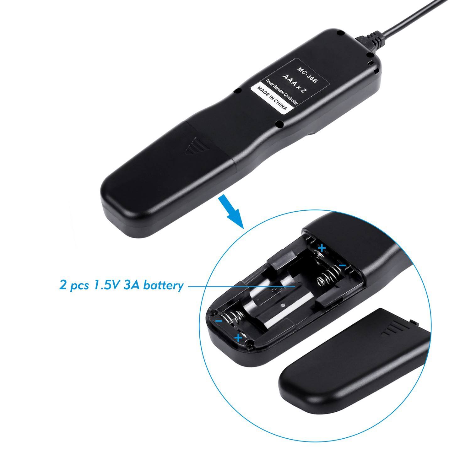 HongXing MC-30 Timer DSLR Camera Shutter Remote Control for Canon D300S D200 D700