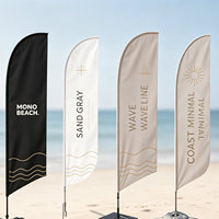 Drapeaux plume publicitaires d'extérieur à prix d'usine, grands drapeaux de marketing, drapeaux de plage personnalisés