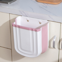 Seau de rangement multicolore pliable en plastique écologique 10L couvercle de poubelle suspendu pliable pour poubelle de cuisine à usage intérieur