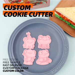 <span class=keywords><strong>Grenouille</strong></span> série plastique écologique Biscuit moule <span class=keywords><strong>grenouille</strong></span> assis 3D dessin animé bricolage imprimé <span class=keywords><strong>emporte</strong></span>-pièces pour la fête - Product Image 2