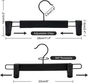ที่แขวนเสื้อผ้าพลาสติกพร้อมที่แขวนกางเกง10แพ็คประหยัดพื้นที่ที่แขวนกระโปรง - Product Image 2