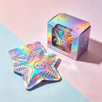Pochette de bonbons à fermeture éclair holographique découpée à l'emporte-pièce imprimée personnalisée Sacs d'emballage en mylar de forme spéciale uniques irréguliers avec boîte