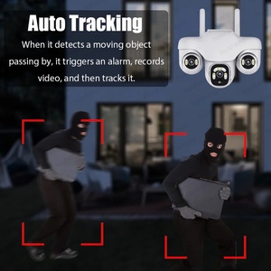 Caméra de surveillance extérieure 4G solaire à trois objectifs PTZ, moniteur vidéo 15MP, 3 écrans, CCTV, zoom 10X, surveillance de sécurité, audio bidirectionnel, caméras IP - Product Image 5