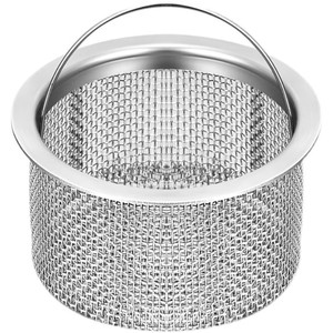 304 Stainless Steel Sink Drain <b>Strainer</b> with Handle, Anti-clog Filter <b>Mesh</b> for Kitchen Sink, Wash Basin & Floor Drain - Product Image 1