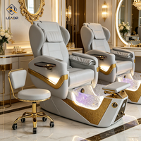 Fauteuil de pédicure électrique avec bol pour spa des pieds et massage, mobilier de salon de beauté