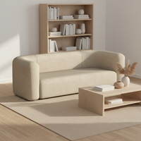 Canapé sans cadre à trois places en tissu éponge courbé rectangulaire personnalisé, compressé sous vide, pour hôtel, salon, usage intérieur