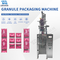 Machine d'emballage de petites particules à scellage arrière et découpe dentée continue, pour snacks pour enfants, bonbons et haricots, avec système de dosage haute précision