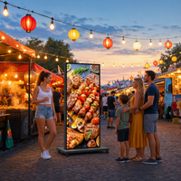 Écran LED pliable haute luminosité P2.5, étanche IP65, avec base à roulettes, visionnement à 3 mètres, HDR10, lisible en plein soleil pour affichage publicitaire extérieur
