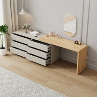 Coiffeuse moderne et élégante avec miroir LED et 6 tiroirs à fermeture douce, meuble de rangement personnalisé pour la maison