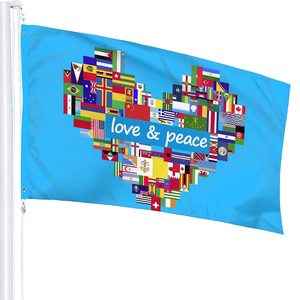 Bandera de la paz mundial para el hogar, patio, jardín, césped, decoración al aire libre, colorido, amor, 3x5 pies, poliéster de alta calidad - Product Image 2