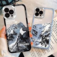 Coque de téléphone en silicone souple avec motif artistique de coucher de soleil et nuages pour iPhone 15 13 11 12 16 Pro Max Xs Xr X 8 7 Plus