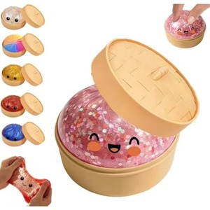 Dumpling Squishies Géants Scintillants en Boîte, Jouets Sensoriels Colorés, Balle Anti-Stress, Pâte à Presser Douce pour la Décompression, Cadeau - Product Image 1