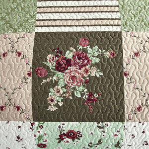 Ensemble de couvre-lit matelassé jacquard, motifs floraux, ensemble de literie, couleurs mélangées, personnalisable, 100% fibre de polyester, 200TC, 3 pièces, tissé, usage domestique et hôtelier - Product Image 4