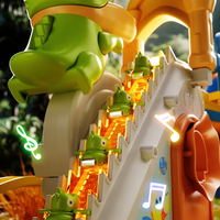Conception de dessin animé de dinosaure électrique automatique escalade éclairage de voiture coulissant et jouets de piste musicale en plastique Durable
