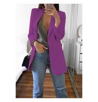 I-0522 Cardigan à col en V à manches longues et boutons, design tendance, élégant pour le bureau, costumes pour femmes, veste de blazer pour femme d'affaires