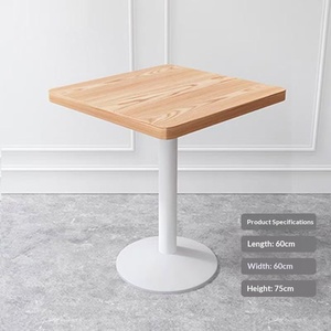 Mesa de Comedor Comercial Moderna con Tapa de Madera Cuadrada y Patas de Metal para Restaurante, Cafetería, <span class=keywords><strong>Bistro</strong></span>, Cocina, Oficina - Product Image 2
