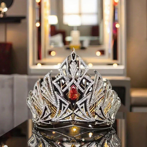 <span class=keywords><strong>มงกุฎ</strong></span>มิสยูนิเวิร์ส <span class=keywords><strong>มงกุฎ</strong></span>สูงสำหรับประกวดนางงาม <span class=keywords><strong>มงกุฎ</strong></span>เจ้าสาวสำหรับงานแต่งงาน ทำจากทองแดงประดับคริสตัลสำหรับเครื่องประดับผม - Product Image 2