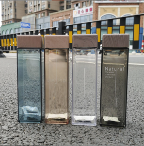 450ml Plastic Square Shape Travel Sport Transparent Drink Water Bottle for Girls