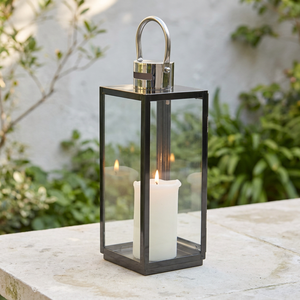 Lanternes porte-bougies en métal nickelé bicolore pour décorations de table et de sol festives en gros - Product Image 5