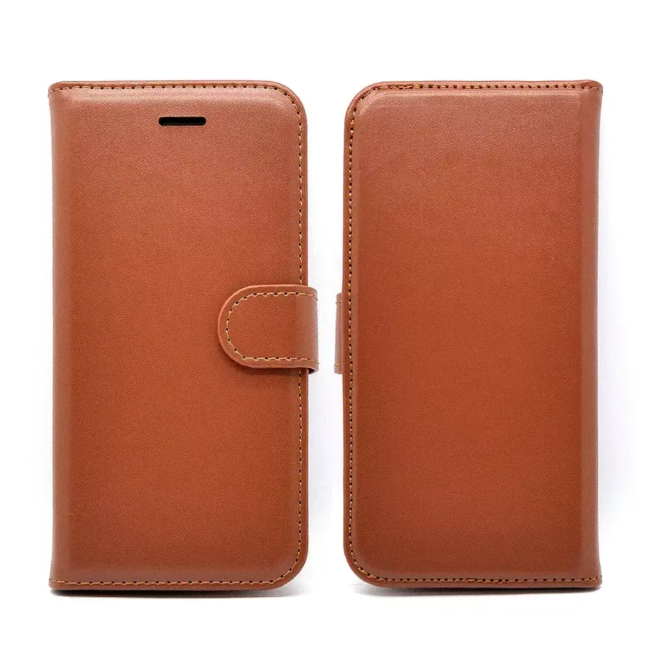 Custom business Wallet Card Slots Holder PU Leather Magnetic Closure ID Card Case for samsung iphone