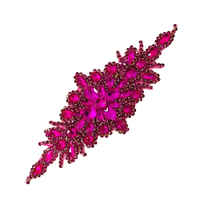 Applique en strass multicolore en forme de chaîne de verre à dos plat, à coudre ou à coller, pour robe de danse et vêtements de festival