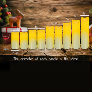 Oshine - Juego de 9 Velas LED sin Llama con Efecto de Parpadeo, Velas de Pilar de Cera Real, Funcionan con Pilas, con Control Remoto para Decoración del Hogar - Product Image 6