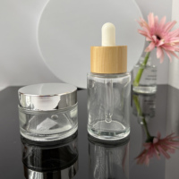 Pot en verre écologique unique, transparent, vide, pour crème visage et beurre corporel, 5ml, 10ml, 15ml, 20ml, 30ml, 50ml, 100ml