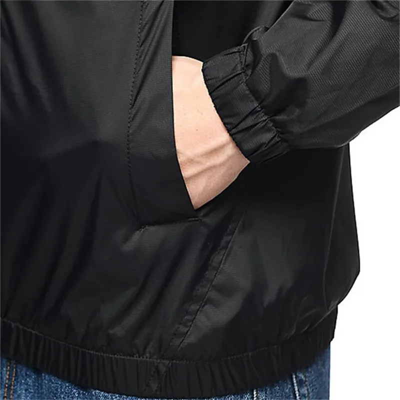 Vestes d'extérieur imperméables et coupe-vent personnalisées OEM Veste coupe-vent à capuche noire pour hommes
