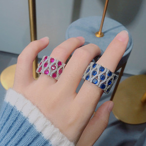 Anillo <span class=keywords><strong>de</strong></span> Circonita <span class=keywords><strong>y</strong></span> Zafiro Colorido <span class=keywords><strong>de</strong></span> Estilo Retro Europeo <span class=keywords><strong>y</strong></span> Americano, Moderno, para Boda, Anillo Brillante para Mujer, Regalo <span class=keywords><strong>de</strong></span> Aniversario - Product Image 1
