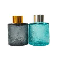 Flacon diffuseur d'aromathérapie vide de 100 ml avec motif soleil en relief pour huile essentielle, aromathérapie, désodorisant, parfum