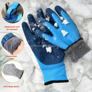Trabajo de invierno Recubrimiento de látex completamente sumergido Más terciopelo Grueso Resistente al desgaste Guantes DE SEGURIDAD impermeables para exteriores Logotipo personalizado - Product Image 3