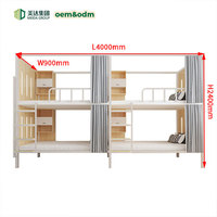 Lits superposés modernes minimalistes en métal de style capsule Meida pour les dortoirs scolaires, les hôpitaux, les hôtels, les appartements, utilisation commerciale à deux étages