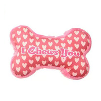 Jouet à mâcher rose pour chien, cœur en forme d'os, jouets en peluche pour chiot pour la Saint-Valentin