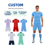 Seragam Latihan Sepak Bola Sublimasi Kustom OEM, Jersey dan Celana Pendek Sepak Bola Polos, Bahan Polyester Bernapas, Seragam Tim