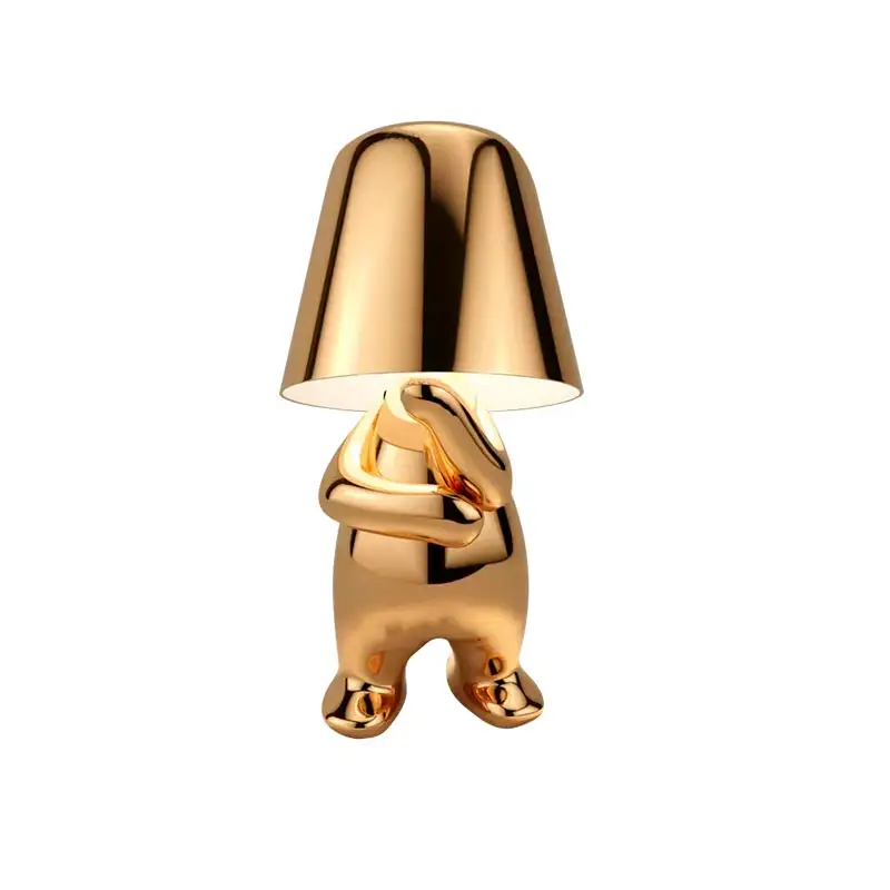 Lampada da tavolo decorativa di lusso USB con comodino dorato