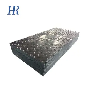 Hoja de HDPE, alfombrilla para suelo de excavadora de alta resistencia, alfombrillas de protección de suelo extruidas de plástico de 4x8 pies