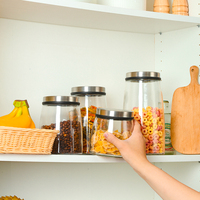 Contenants de stockage alimentaire hermétiques pour la cuisine, pour l'organisation, grand ensemble de bocaux avec couvercle en acier inoxydable, grande capacité pour les pâtes