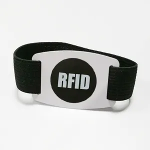 rfid pvc tag for fabric wristband customized rfid woven bracelet nfc stretch wristband