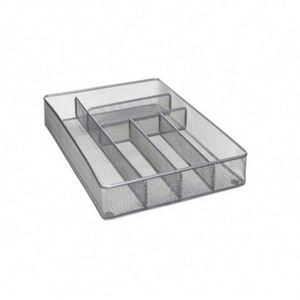 Metal <b>Large</b> Cutlery Tray Rectangle <b>Desk</b> Organizer Utensil Holder - Product Image 2