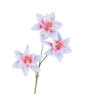 Fleurs artificielles Qiye, lys en soie à tige unique, réalistes, pour décoration de mariage, décoration de la maison, arrangement floral, aménagement paysager - Product Image 5