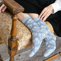 Chaussettes ras du cou tricotées respirantes à motif floral 3D, douces et confortables pour le quotidien, pour jeunes, adultes et femmes, avec logo intégré, vente en gros directe usine