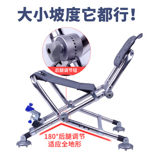 Folding Fishing Chair Stainless Steel <b>Portable</b> Adjustable Backrest Outdoor Use 29x20cm Back 32x25cm <b>Seat</b> 25mm Pipe - Product Image 5