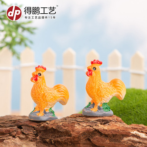 ของตกแต่งเรซิ่นรูปไก่สีส้มขนาดเล็กสำหรับตกแต่งตู้ปลา - Product Image 2