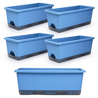 Pot de fleurs rectangulaire en PP à arrosage automatique, trou de drainage, parois épaissies durables pour une utilisation à la maison et au jardin, design moderne, capacité de 10,89 L