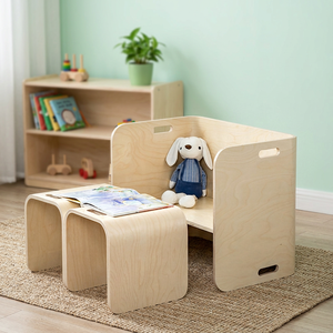 Juego de Escritorio y Silla para Niños, 3 Piezas, Adaptable, MDF, Muebles Modernos para Dormitorio, para el Aprendizaje, Ecológico, Duradero, Certificado y Seguro - Product Image 3