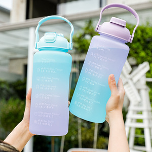 Trending Outdoor Sports Water Bottle Large Capacity Plastic <b>Cup</b> For Students Summer Use Frosted <b>Double</b> <b>Wall</b> Design - Product Image 4
