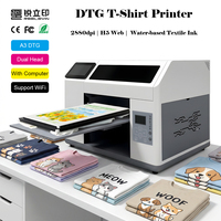 Reeleyin Nouvelle machine d'impression textile DTG A3 entièrement automatique pour T-shirts, avec écran tactile multicolore, pour petites entreprises
