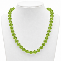Perles de diamant facettées péridot 4 mm avec trou central, écologiques et durables pour vêtements de travail, salopettes, tabliers, combinaisons de jardin et salopettes de chantier