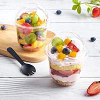 Gobelets jetables en plastique PET transparent avec logo personnalisé pour smoothies, boba, bubble tea, café glacé, capacité 18 oz, pour fêtes, lot de 1000