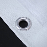 Bâche blanche enduite de PE pour usage extérieur imperméable et résistant au vent sur abri de jardin, remorque, bateau, voiture, camion, auvent et couverture pour animaux de compagnie